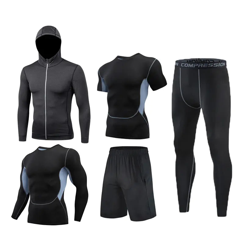 Men's Long-Sleeved Gym Suit for Running and Training