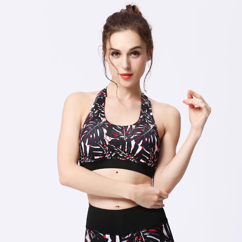 Chic Print Wireless Sports Bra