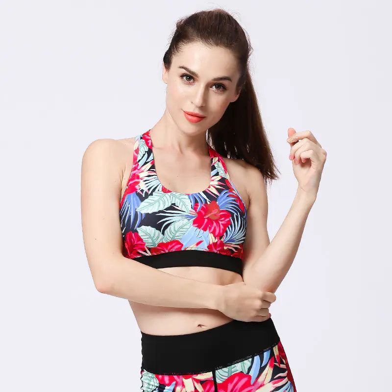 Chic Print Wireless Sports Bra