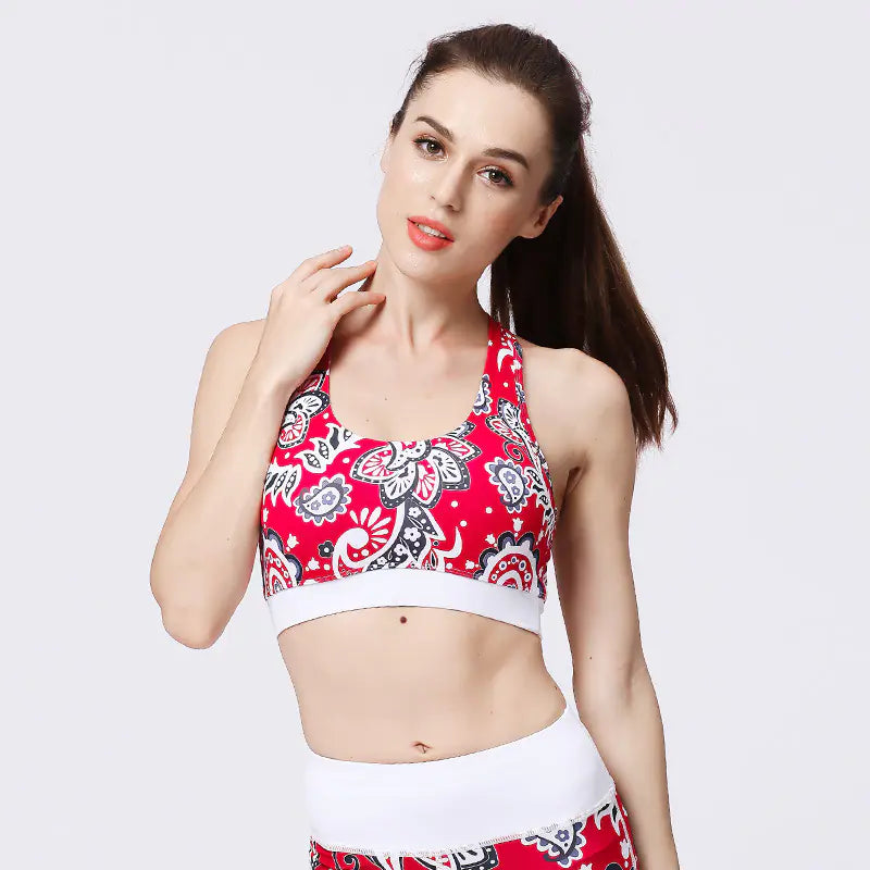 Chic Print Wireless Sports Bra