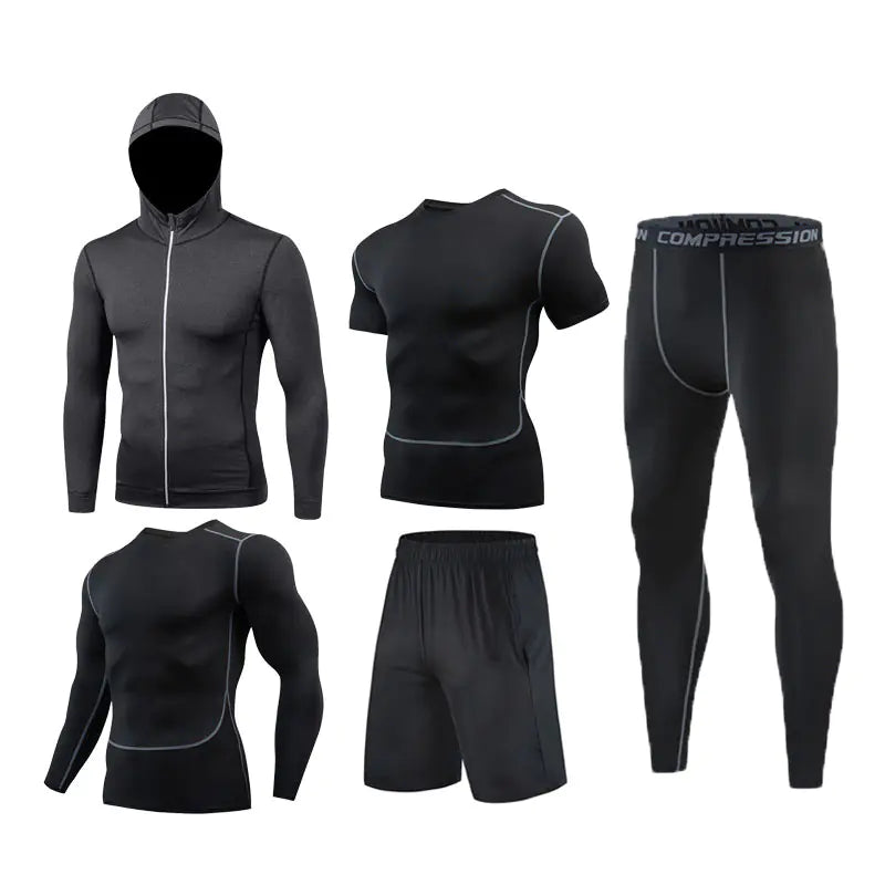 Men's Long-Sleeved Gym Suit for Running and Training