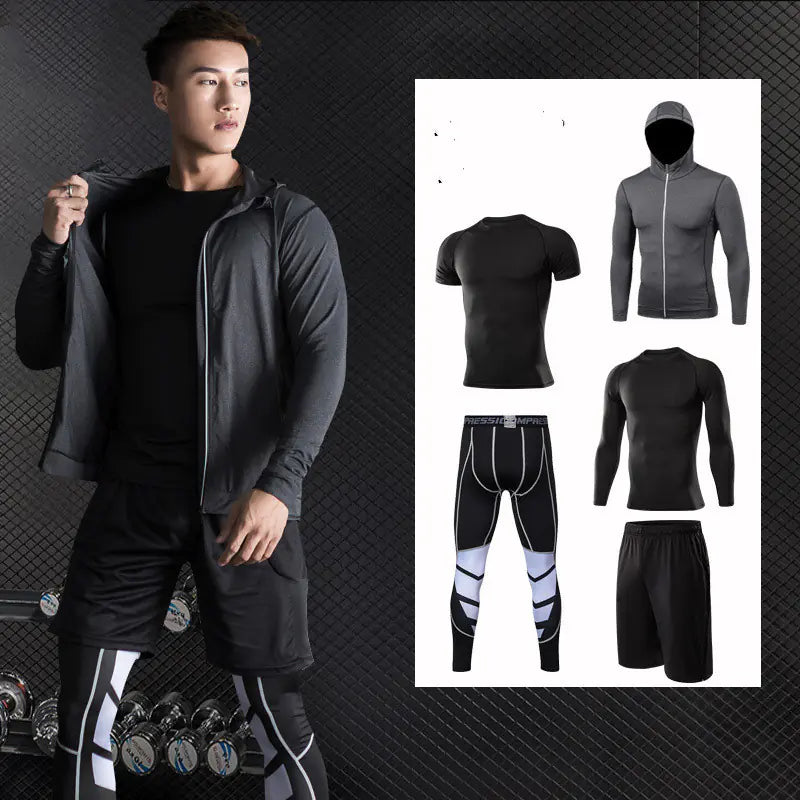 Men's Long-Sleeved Gym Suit for Running and Training