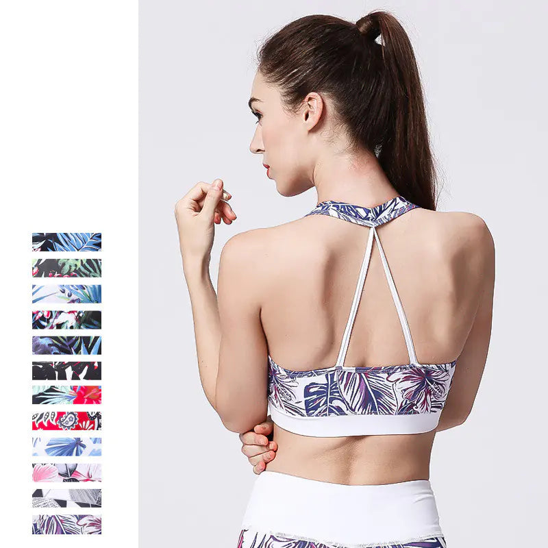 Chic Print Wireless Sports Bra