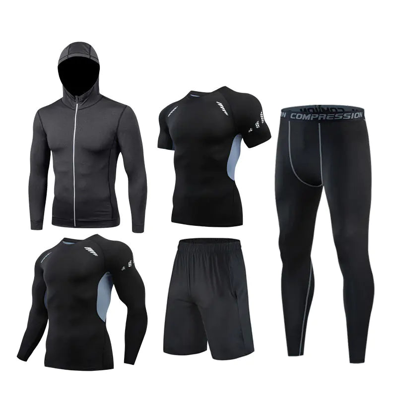 Men's Long-Sleeved Gym Suit for Running and Training