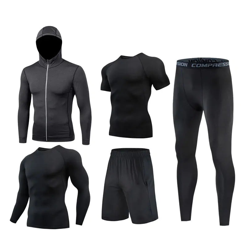 Men's Long-Sleeved Gym Suit for Running and Training