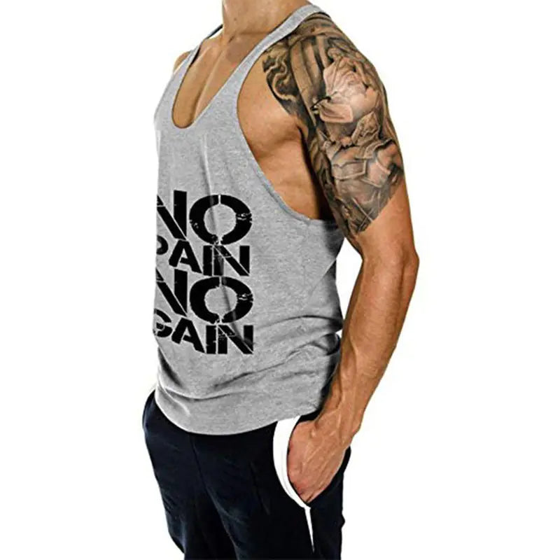 Men's Casual Cotton Vest for Gym and Exercise