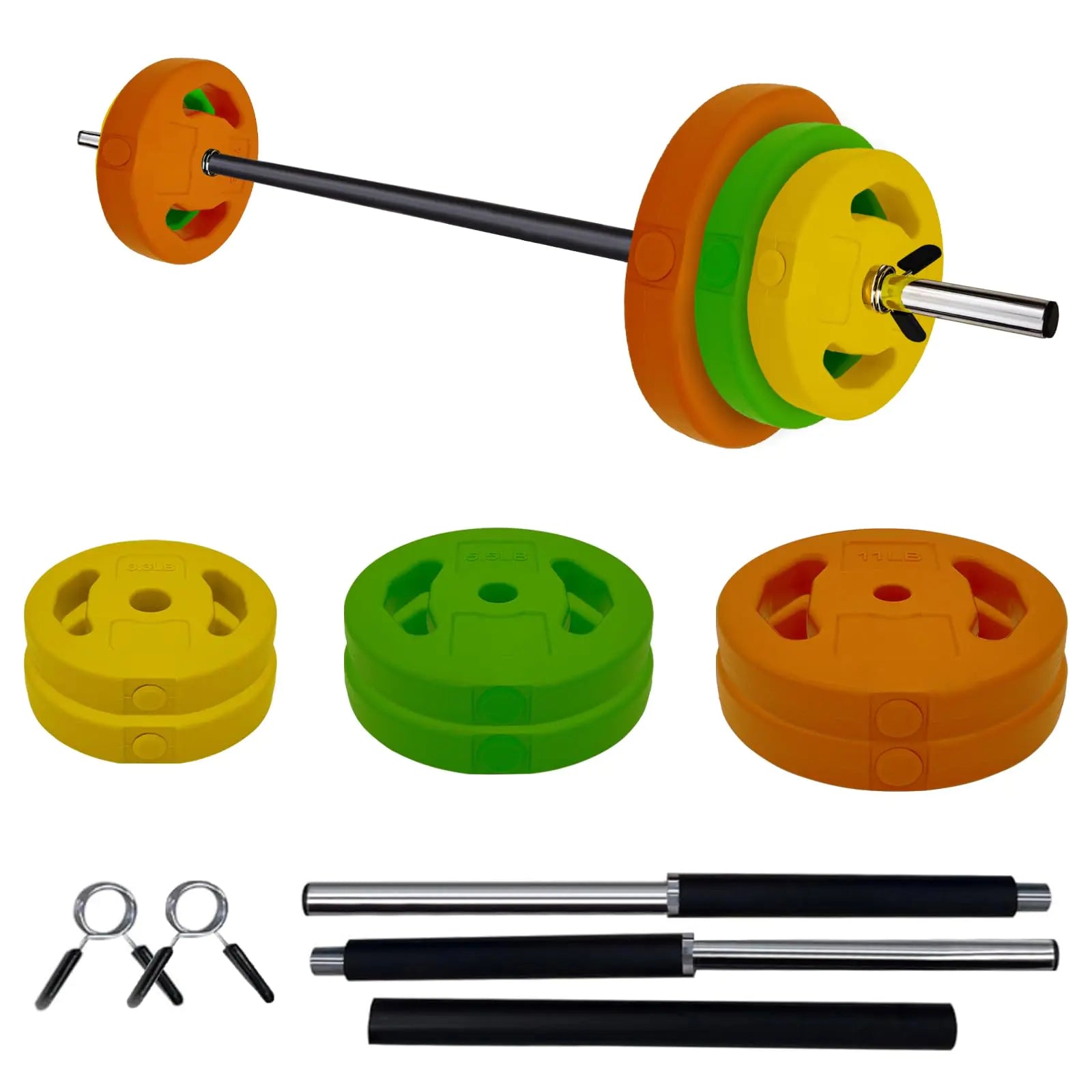 Adjustable Barbell Weight Set Adjustable Free Weights for Home and Gym Workout40LB Multi-color