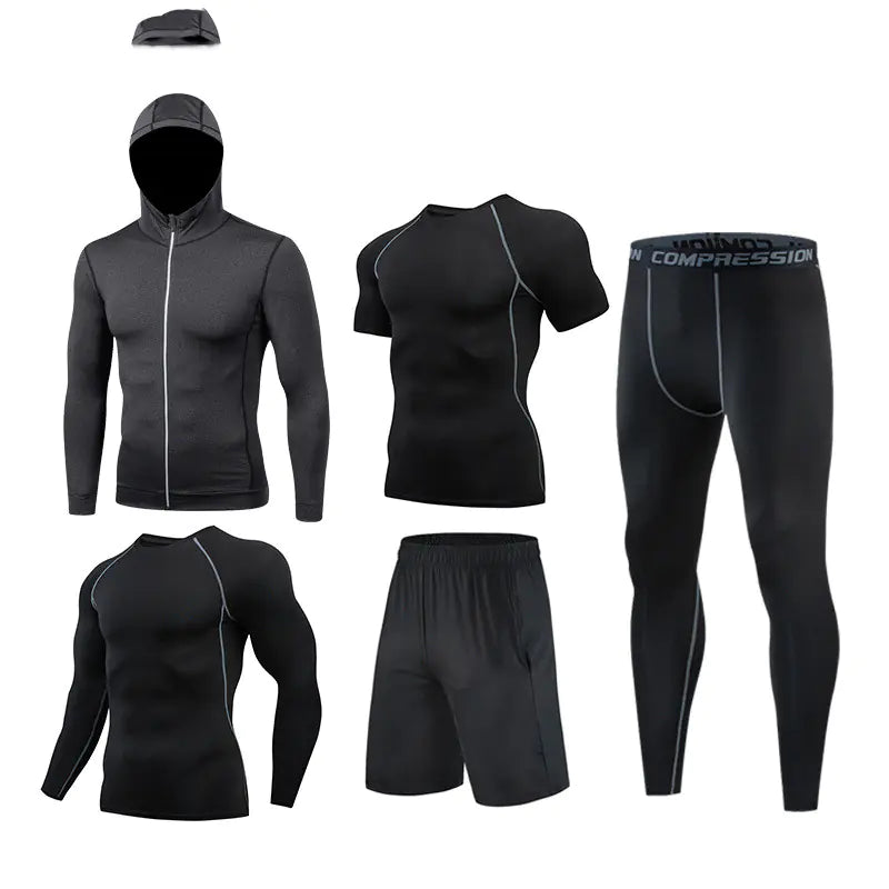 Men's Long-Sleeved Gym Suit for Running and Training