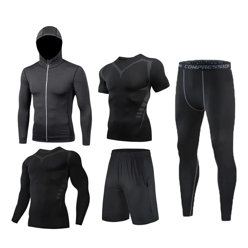 Men's Long-Sleeved Gym Suit for Running and Training