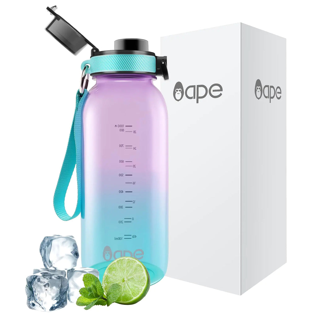 APE Sport Water Bottle 900 ml/30 oz Tritan Material BPA-Free Wide Mouth Leakproof Fast Flow Bottle for Women Men Gym Fitness Outdoor