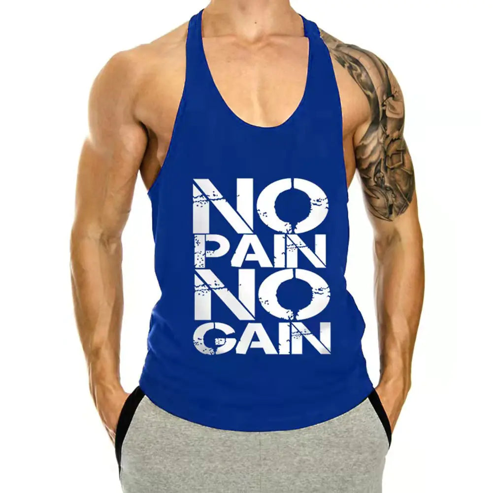 Men's Casual Cotton Vest for Gym and Exercise